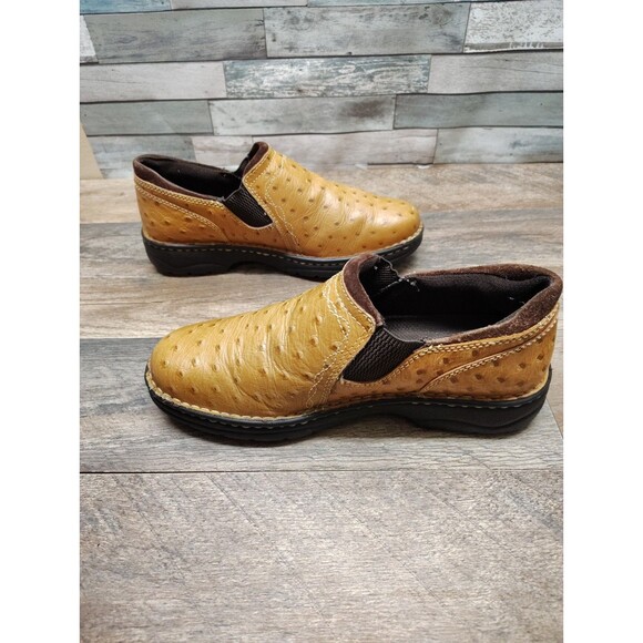 ARIAT Real Ostrich Performance Slip Ons Roper Shoes Cognac Womens US Size 8B - Picture 5 of 13